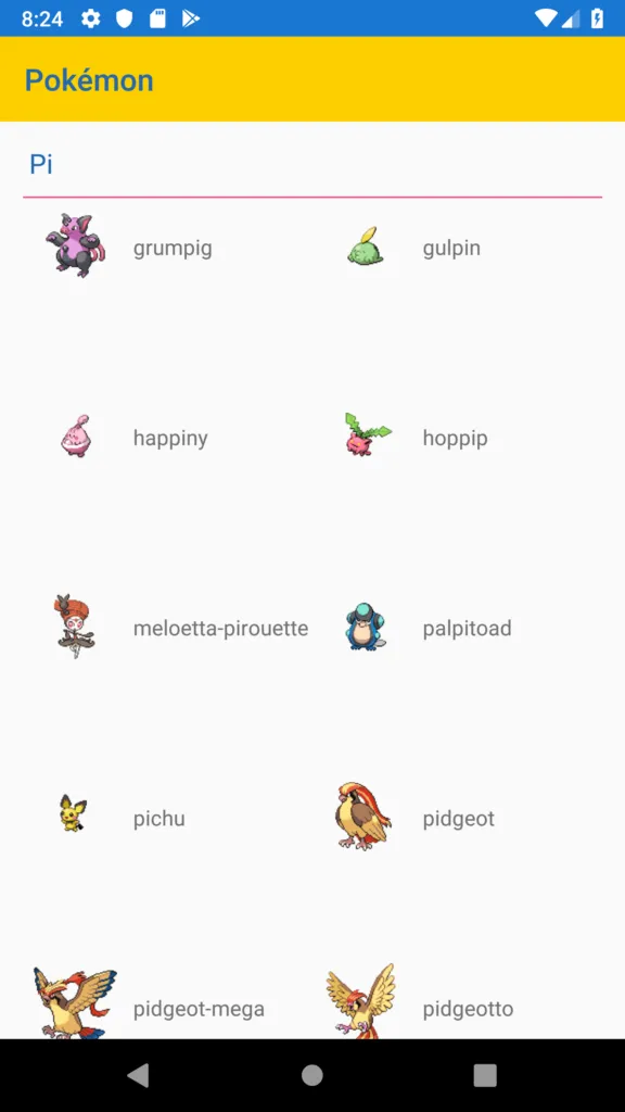 RadListView Grid Layout